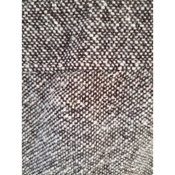 Y2K J.Crew Tweed Wool Blend Mini Skirt Size 6 Brown White Back Button Academia - Picture 3 of 8